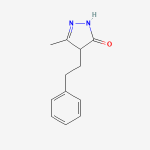 molecular formula C12H14N2O B1416651 5-methyl-4-(2-phenylethyl)-2,4-dihydro-3H-pyrazol-3-one CAS No. 1144443-04-8