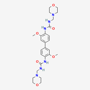 molecular formula C26H36N6O6 B14166646 N,N'-(3,3'-Dimethoxy[1,1'-biphenyl]-4,4'-diyl)bis{N'-[(morpholin-4-yl)methyl]urea} CAS No. 6342-41-2