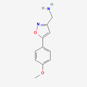 molecular formula C11H12N2O2 B1416666 {[5-(4-Methoxyphenyl)isoxazol-3-yl]methyl}amine CAS No. 1018662-21-9