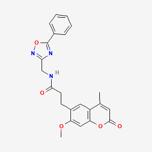 molecular formula C23H21N3O5 B1416668 3-(7-methoxy-4-methyl-2-oxo-2H-chromen-6-yl)-N-((5-phenyl-1,2,4-oxadiazol-3-yl)methyl)propanamide CAS No. 1010936-42-1