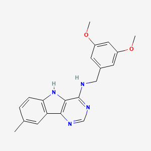 molecular formula C20H20N4O2 B14166736 N-[(3,5-dimethoxyphenyl)methyl]-8-methyl-5H-pyrimido[5,4-b]indol-4-amine CAS No. 844449-75-8