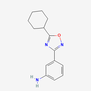 molecular formula C14H17N3O B1416676 3-(5-Cyclohexyl-1,2,4-oxadiazol-3-yl)aniline CAS No. 929338-71-6