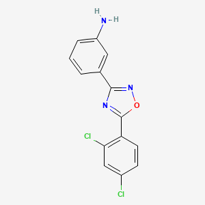 molecular formula C14H9Cl2N3O B1416684 3-[5-(2,4-Dichlorophenyl)-1,2,4-oxadiazol-3-yl]aniline CAS No. 929338-51-2