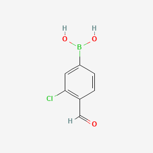molecular formula C7H6BClO3 B1416696 3-Chloro-4-formylphenylboronic acid CAS No. 1072952-53-4