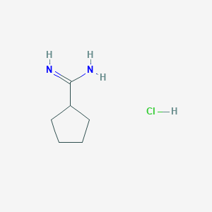 molecular formula C6H13ClN2 B1416708 Cyclopentanecarboximidamide hydrochloride CAS No. 68284-02-6