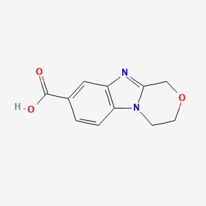 molecular formula C11H10N2O3 B1416716 3,4-dihydro-1H-[1,4]oxazino[4,3-a]benzimidazole-8-carboxylic acid CAS No. 1160472-54-7