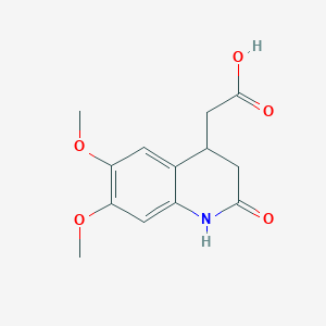 molecular formula C13H15NO5 B1416727 (6,7-Dimethoxy-2-oxo-1,2,3,4-tetrahydroquinolin-4-yl)acetic acid CAS No. 1160264-02-7