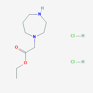 molecular formula C9H20Cl2N2O2 B1416732 Ethyl 1,4-diazepan-1-ylacetate dihydrochloride CAS No. 1171427-48-7
