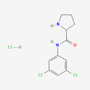 molecular formula C11H13Cl3N2O B1416738 N-(3,5-dichlorophenyl)pyrrolidine-2-carboxamide hydrochloride CAS No. 1078163-22-0