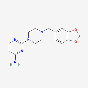 molecular formula C16H19N5O2 B14167387 Pyrimidine, 4-amino-2-(4-piperonyl-1-piperazinyl)- CAS No. 3601-76-1