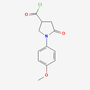 molecular formula C12H12ClNO3 B1416741 1-(4-Methoxyphenyl)-5-oxopyrrolidine-3-carbonyl chloride CAS No. 1071293-71-4