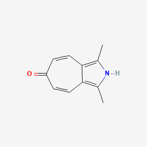 molecular formula C11H11NO B14167534 Cyclohepta(c)pyrrol-6(2H)-one, 1,3-dimethyl- CAS No. 57015-27-7