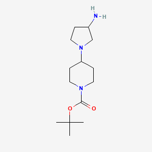 B1416754 4-(3-Amino-pyrrolidin-1-yl)-piperidine-1-carboxylic acid tert-butyl ester CAS No. 885274-89-5