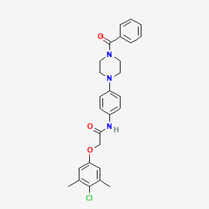 molecular formula C27H28ClN3O3 B14167541 2-(4-chloro-3,5-dimethylphenoxy)-N-{4-[4-(phenylcarbonyl)piperazin-1-yl]phenyl}acetamide CAS No. 428466-09-5