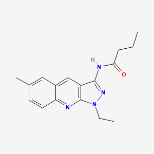 molecular formula C17H20N4O B14167553 N-(1-ethyl-6-methylpyrazolo[3,4-b]quinolin-3-yl)butanamide CAS No. 714285-75-3