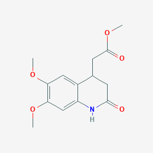 molecular formula C14H17NO5 B1416756 Methyl (6,7-dimethoxy-2-oxo-1,2,3,4-tetrahydroquinolin-4-yl)acetate CAS No. 1020242-41-4