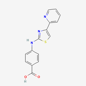 molecular formula C15H11N3O2S B14167591 4-{[4-(Pyridin-2-yl)-1,3-thiazol-2-yl]amino}benzoic acid CAS No. 315702-88-6