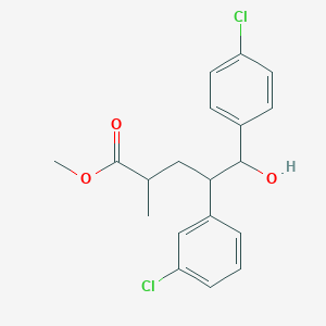 molecular formula C19H20Cl2O3 B14167630 Benzenepentanoic acid, 4-chloro-gamma-(3-chlorophenyl)-delta-hydroxy-alpha-methyl-, methyl ester, (gammaR,deltaR)-rel- 
