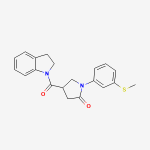 molecular formula C20H20N2O2S B1416771 4-(2,3-dihydro-1H-indole-1-carbonyl)-1-[3-(methylsulfanyl)phenyl]pyrrolidin-2-one CAS No. 1090029-95-0