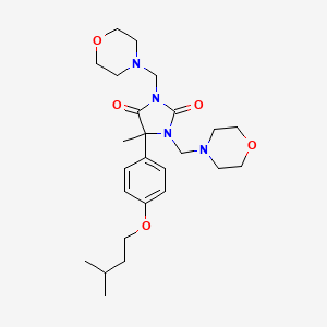 molecular formula C25H38N4O5 B14167716 1,3-Bis(morpholinomethyl)-5-(isopentyloxyphenyl)-5-methylhydantoin CAS No. 98402-17-6
