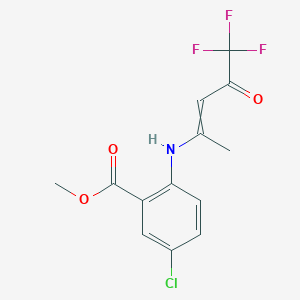 molecular formula C13H11ClF3NO3 B14167771 methyl 5-chloro-2-{[(E)-4,4,4-trifluoro-1-methyl-3-oxo-1-butenyl]amino}benzenecarboxylate CAS No. 478081-31-1