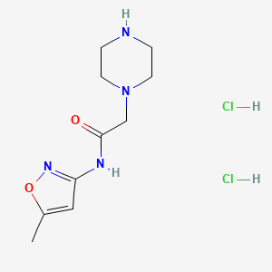 molecular formula C10H18Cl2N4O2 B1416780 N-(5-methyl-1,2-oxazol-3-yl)-2-(piperazin-1-yl)acetamide dihydrochloride CAS No. 1172414-85-5