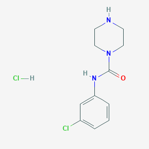 molecular formula C11H15Cl2N3O B1416781 N-(3-chlorophenyl)piperazine-1-carboxamide hydrochloride CAS No. 1170255-29-4