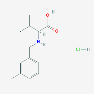 B1416788 3-Methyl-2-{[(3-methylphenyl)methyl]amino}butanoic acid hydrochloride CAS No. 1396964-02-5