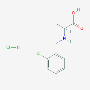 molecular formula C10H13Cl2NO2 B1416790 2-{[(2-氯苯基)甲基]氨基}丙酸盐酸盐 CAS No. 1396962-69-8