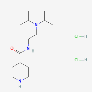 molecular formula C14H31Cl2N3O B1416791 N-{2-[bis(propan-2-yl)amino]ethyl}piperidine-4-carboxamide dihydrochloride CAS No. 1172699-87-4