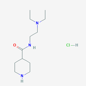 molecular formula C12H26ClN3O B1416793 N-[2-(diethylamino)ethyl]piperidine-4-carboxamide hydrochloride CAS No. 1171023-73-6