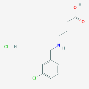 molecular formula C11H15Cl2NO2 B1416794 4-{[(3-Chlorophenyl)methyl]amino}butanoic acid hydrochloride CAS No. 1170550-19-2