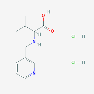 molecular formula C11H18Cl2N2O2 B1416795 3-Methyl-2-[(pyridin-3-ylmethyl)amino]butanoic acid dihydrochloride CAS No. 1396967-33-1