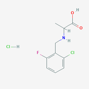 molecular formula C10H12Cl2FNO2 B1416799 2-{[(2-Chloro-6-fluorophenyl)methyl]amino}propanoic acid hydrochloride CAS No. 1396966-88-3