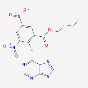 molecular formula C16H14N6O6S B14167995 butyl 3,5-dinitro-2-(5H-purin-6-ylsulfanyl)benzoate CAS No. 59921-62-9