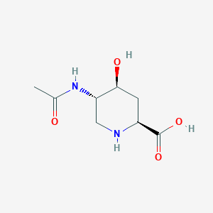 molecular formula C8H14N2O4 B141680 (2S,4S,5S)-5-acetamido-4-hydroxypiperidine-2-carboxylic acid CAS No. 134258-23-4