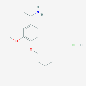 molecular formula C14H24ClNO2 B1416801 1-[3-Methoxy-4-(3-methylbutoxy)phenyl]ethan-1-amine hydrochloride CAS No. 1170944-71-4