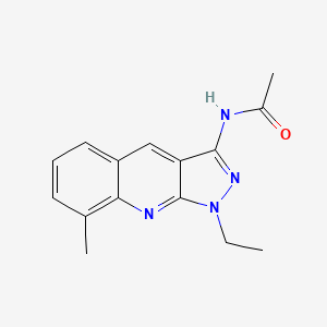 molecular formula C15H16N4O B14168028 N-(1-ethyl-8-methylpyrazolo[3,4-b]quinolin-3-yl)acetamide CAS No. 713093-60-8