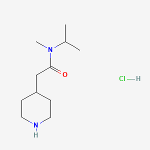 molecular formula C11H23ClN2O B1416803 N-methyl-2-(piperidin-4-yl)-N-(propan-2-yl)acetamide hydrochloride CAS No. 1171318-38-9