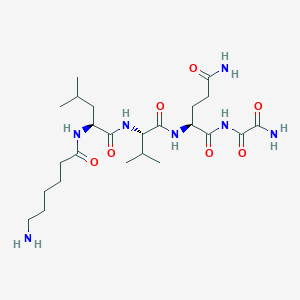 molecular formula C24H43N7O7 B14168034 N-(6-Aminohexanoyl)-L-leucyl-L-valyl-N~1~-[amino(oxo)acetyl]-L-glutamamide CAS No. 923582-13-2