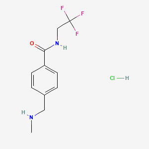 molecular formula C11H14ClF3N2O B1416805 4-[(甲基氨基)甲基]-N-(2,2,2-三氟乙基)苯甲酰胺盐酸盐 CAS No. 1156895-87-2