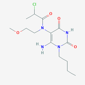 molecular formula C14H23ClN4O4 B1416815 N-(6-amino-1-butyl-2,4-dioxo-1,2,3,4-tetrahydropyrimidin-5-yl)-2-chloro-N-(2-methoxyethyl)propanamide CAS No. 1050883-98-1