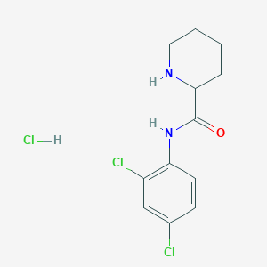 molecular formula C12H15Cl3N2O B1416817 N-(2,4-dichlorophenyl)piperidine-2-carboxamide hydrochloride CAS No. 1078163-25-3