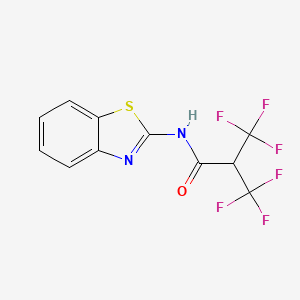molecular formula C11H6F6N2OS B14168180 N-(1,3-Benzothiazol-2-yl)-3,3,3-trifluoro-2-(trifluoromethyl)propanamide CAS No. 4612-65-1