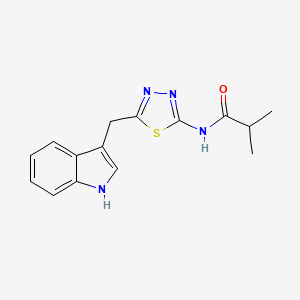 molecular formula C15H16N4OS B14168184 N-[5-(1H-indol-3-ylmethyl)-1,3,4-thiadiazol-2-yl]-2-methylpropanamide CAS No. 716340-62-4