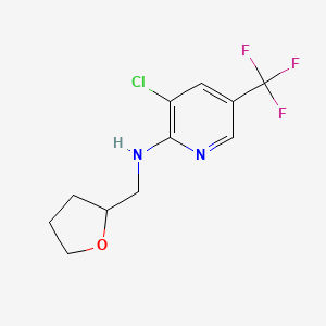 molecular formula C11H12ClF3N2O B1416820 3-Chloro-N-((tetrahydrofuran-2-yl)methyl)-5-(trifluoromethyl)pyridin-2-amine CAS No. 1036444-19-5