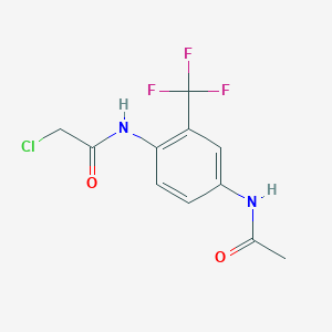 molecular formula C11H10ClF3N2O2 B1416825 2-chloro-N-[4-acetamido-2-(trifluoromethyl)phenyl]acetamide CAS No. 1098361-20-6