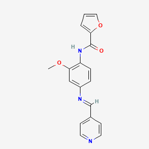molecular formula C18H15N3O3 B14168292 N-(2-methoxy-4-{[(E)-pyridin-4-ylmethylidene]amino}phenyl)furan-2-carboxamide CAS No. 774190-69-1
