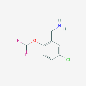 molecular formula C8H8ClF2NO B1416839 [5-Chloro-2-(difluoromethoxy)phenyl]methanamine CAS No. 1094236-98-2