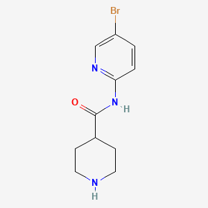 molecular formula C11H14BrN3O B1416841 N-(5-bromopyridin-2-yl)piperidine-4-carboxamide CAS No. 1152544-76-7